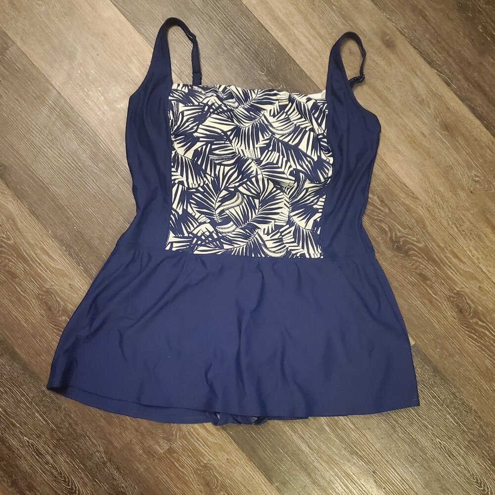 Women's Gabar 1 piece Swimsuit Dress. Size 20. Navy Blue, Excellent Cond!